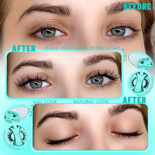 Veleasha Magnetic Eyelashes with Applicator Manga Lashes Reusable (Lovely) | Cat Eye Spiky Magnetic Lashes Natural Look No Glue Needed Wispy Lash Lightweight & Clear Band Easy to Apply & Remove thumbnail 2