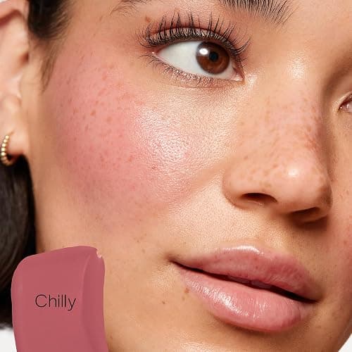 Saie Dew Liquid Blush for Cheeks - Hydrating Cream Blush Stick with a Blendable + Buildable Formula - Skincare Infused Dewy Cheek Tint for a Natural Flush - Glowy Makeup Essential - Chilly (.40 oz) thumbnail 7