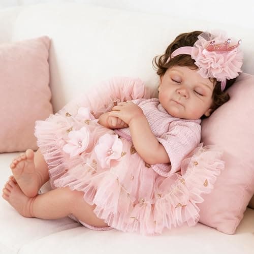 EKOKIZ Reborn Baby Dolls Clothes Girl Pink Baby Clothes for Dolls 17-20 Inches Doll Outfits and Accessories for Realistic Newborn Girl thumbnail 3