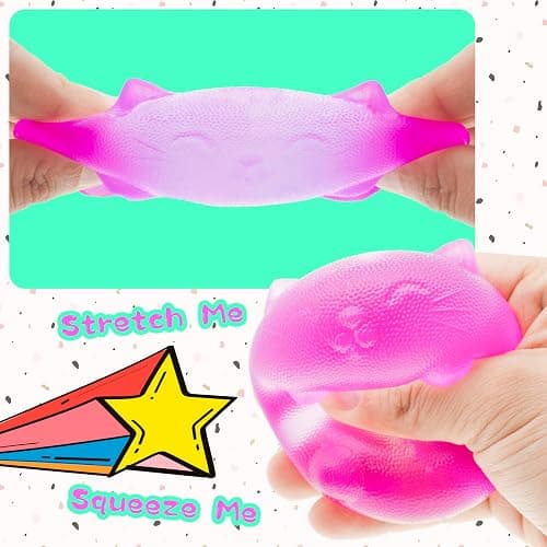 Stress Cat Toy, Stretch and Squeeze Stress, Cute Cat Toy for Anxiety Relief, Birthday, Christmas, Office, Stocking Stuffer Gift, Toy Cat for Pulling thumbnail 4