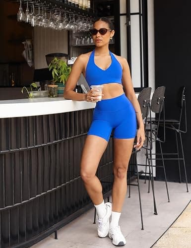 INGIA Womens High Waist No Front Seam Scrunch Butt Biker Shorts 5 Inches V-Back Scrunch Booty Gym Workouts thumbnail 6