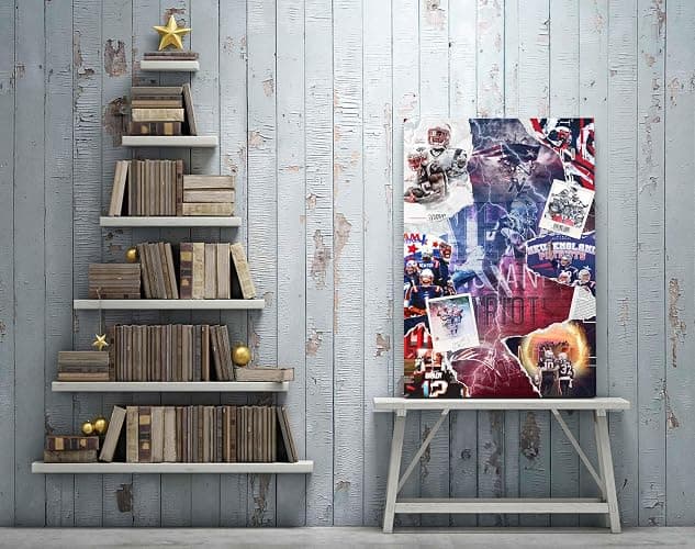 SPASAV 11"x17" Unframed, Patriots Football Player Collage Poster, Canvas Print Wall Art, Man Cave Home Decor thumbnail 3