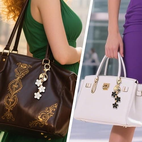 New Fashion Kingdom Initial Keychain Big Flower Cute Keychain Girl Purse Charms for Handbag Cute Letter Keyring for Backpack thumbnail 6