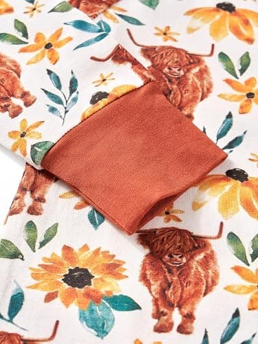 MOSSRIVER Bamboo Viscose Baby Long Sleeve Romper, Cute Pumpkin Prints Zipper Footless Jumpsuit, Toddler One-Piece Outfits thumbnail 5