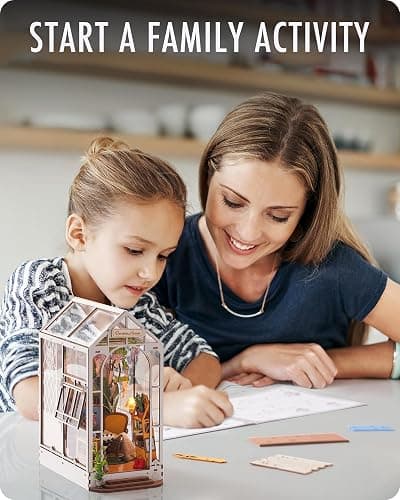 Rolife DIY Book Nook Kit Garden House, DIY Miniature Booknook Kit 3D Creative Decorative Bookend Bookshelf Insert 3D Puzzle for Adults, Halloween/Christmas Decorations/Gifts for Adults (Garden House) thumbnail 5