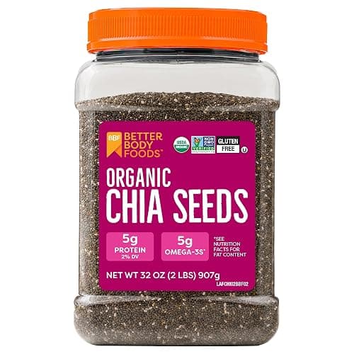 BetterBody Foods Organic Chia Seeds 2 lbs, 32 Oz, with Omega-3, Non-GMO, Gluten Free, Keto Diet Friendly, Vegan, Good Source of Fiber - Image 1
