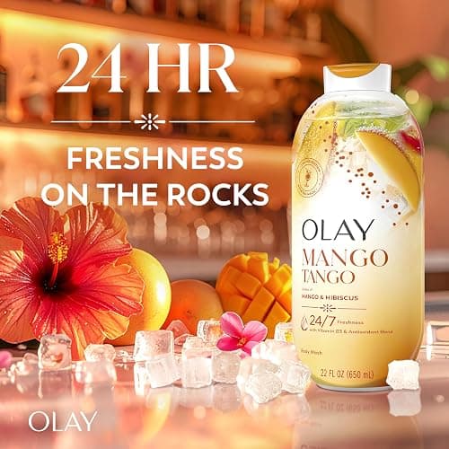 Olay Body Wash for Women, 24/7 Skin-Loving Freshness, Miami Mocktails, Plant Based Cleansers, Vitamin B3 & Antioxidant Blend, For All Skin Types, Mango Tango with Mango & Hibiscus Scent, 22 fl oz thumbnail 2