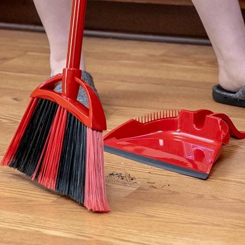 O-Cedar One Sweep Broom & Step-On Dustpan Set | Patented Wave Bristles Remove Over 99% of Dirt in One Pass | Lightweight & Quiet for Pet-Friendly Cleaning thumbnail 7