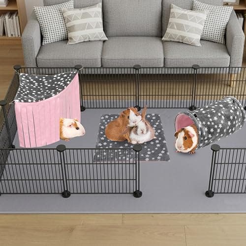JVVGPET Guinea Pig Hideout, 3 Pack Soft Fleece Small Animal Tunnel Tube & Mat & Corner Hideout Cage Accessories for Guinea Pigs, Rabbit, Ferret, Chinchilla, Hedgehogs thumbnail 6