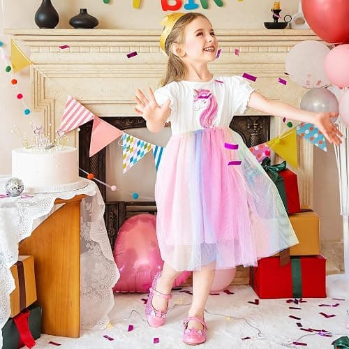 Furdeour Girls Dress Shoes Mary Jane Flower Wedding Party Bridesmaids Shoes Glitter Princess Ballet Flats for Kid Toddler thumbnail 3