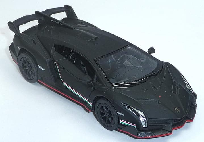 KiNSMART Lamborghini Veneno 1:36 Scale 5 Inch Die Cast Metal Model Toy Super Car (Black (Matt)) thumbnail 3