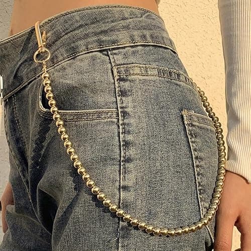 Hip-Hop-Hosenkette, Perlen, Jeanskette, Taschenkette für Damen, Schlüsselanhänger, Hosenkette, Taillenkette, Körperzubehör thumbnail 9