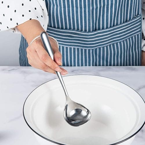 IMEEA 8-Inch Small Ladles for Serving Sauce SUS304 Stainless Steel Gravy Ladle Soup Spoon, Set of 4 thumbnail 5