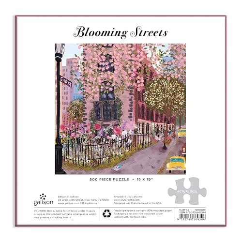 Blooming Streets 500 Piece Puzzle from Galison - Beautifully Illustrated Jigsaw Puzzle of a Local NYC Street, Fun & Challenging, Unique Gift Idea thumbnail 9