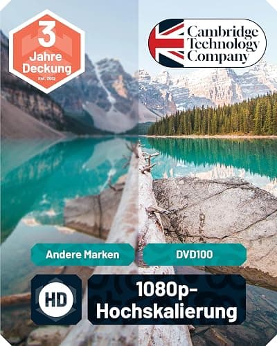 Region Free DVD Player für Fernseher | Mini DVD Player HDMI mit 1080p Upscaling | CD-Player mit USB & MP3 | HDMI Kabel, RCA Kabel & Fernbedienung Inklusive | OAKCASTLE DVD100 thumbnail 3