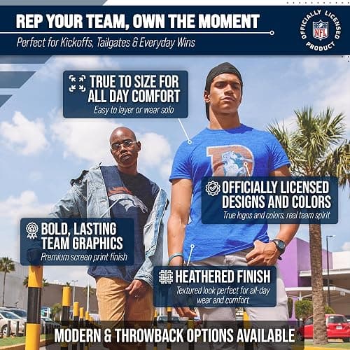 Team Fan Apparel NFL Modern Throwback T-Shirt - Cotton & Polyester Short Sleeve Adult Sports Tee thumbnail 5
