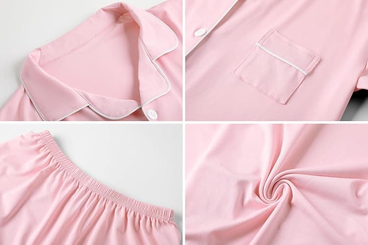 Umeyda Girls Pajamas Set Button Down Notch Collar Soft Short Sleeve Pjs Set with Long Pant Set Lounge Set thumbnail 6