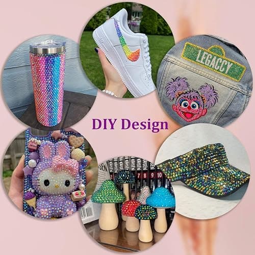 6600Pcs Resin Rhinestones for Crafting with Tweezers, Mixed-Color 5mm Bedazzling Crystal with 1Pcs 10ml B7000 Jewelry Glue for DIY Crafts Clothing Tumblers Shoes Fabric Nail Art thumbnail 4