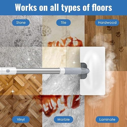 FEPPO Steam Mop & Handheld Steam Cleaner for Home and Floor Cleaning, 15s Heat-Up, 230°F Powerful Steamer with 10-in-1 Multi-Purpose Attachments for Floors, Hardwood,Tiles,Grout,Windows,Kitchen,Bath thumbnail 5