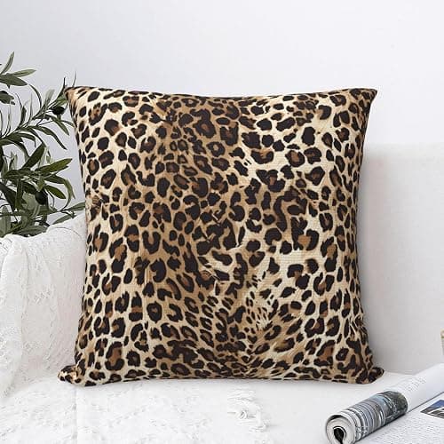 Yobvec Cheetah Print Pillow Covers Home Decor 18x18 Inch, Leopard Print Throw Pillowcase Decorative Cushion Cover for Bed Sofa Couch, 2 Sets thumbnail 2