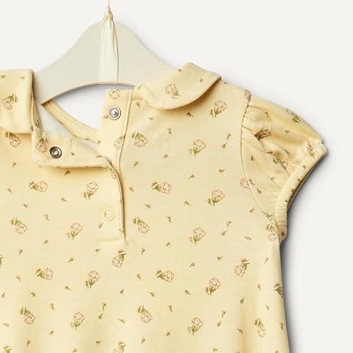 Amazon Essentials x Sofia Grainge Baby Girls' Short Sleeve Peter Pan Collar Romper, Pack of 2 thumbnail 4