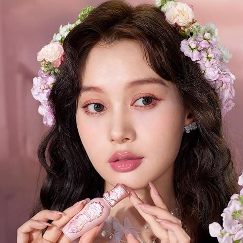 Flower Knows Midsummer Fairytales Coating Lip Lacquer,Glowy Non-Fading Lip Gloss,Hydrating Tinted Lip Oil for Girls&Women,Vegan & Cruelty Free,0.17Fl Oz(G05 Freesia) thumbnail 6