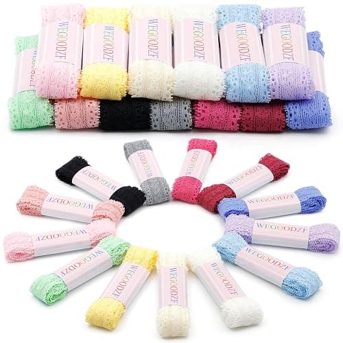 WEGOODZF Flat Lace Shoelaces for Women: 2 Pairs 2.3 CM Wide Lacy Fancy Shoe Laces thumbnail 6