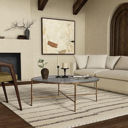 SAFAVIEH Couture Collection Jessa Brass Metal Oval Coffee Table (Fully Assembled) thumbnail 8