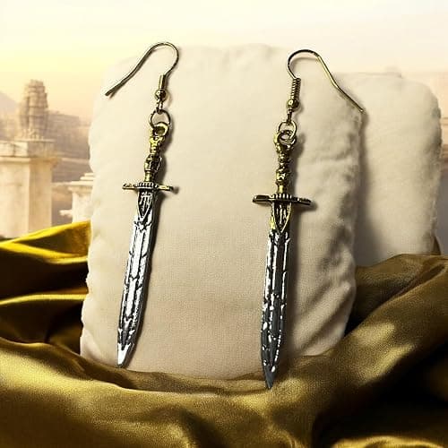 Annabeth Riptide Sword Sea of Monsters Olympian Demigod Silver Tone Drop Dangle Earrings thumbnail 9