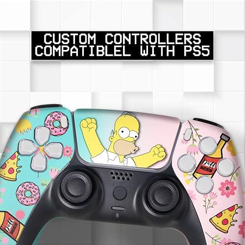 Simpsson Custom PS-5 Controller Wireless compatible with Play-Station 5 Console by BCB Controllers | Proudly Customized in USA with Permanent HYDRO-DIP Printing (NOT JUST A SKIN) thumbnail 2