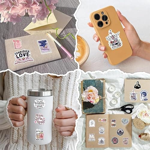 210 PCS Book Stickers, Funny Vinyl Waterproof Non-Repeating Read Book Waterproof Stickers for Gift Vinyl Decals Cute Gifts for Laptop Water Bottles Phone thumbnail 4