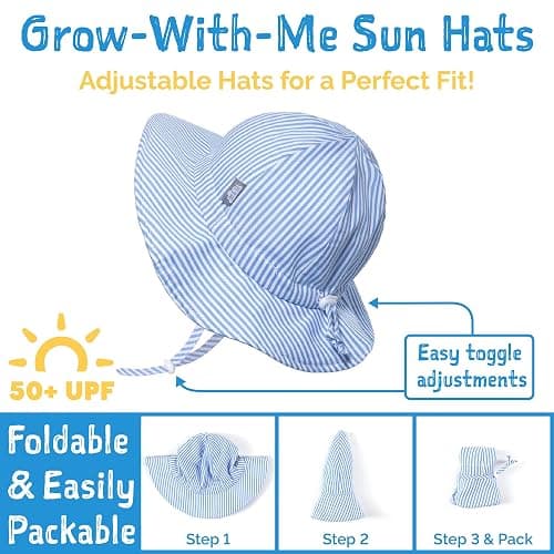 Jan & Jul Kids' 50+ UPF Adjustable Sun Hat with Chinstrap for Baby Toddler Girls thumbnail 3