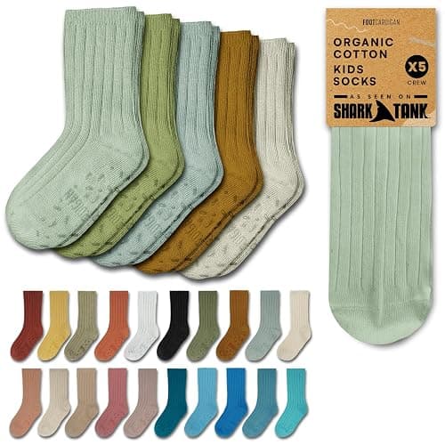 Foot Cardigan Kids Organic Cotton Socks - Medium - Jewels - Image 1