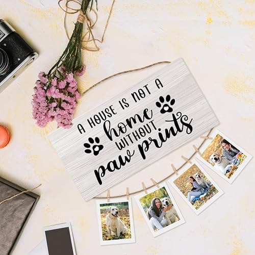 CGBHW Dog Gifts Picture Frame Photo Holder for Wall, Dog Mom Dad Lovers Owner Gifts for Women Men, Pet Lovers Gift, a House Is Not a Home Without Paw Prints Hanging Photo Display Wall Decor thumbnail 6
