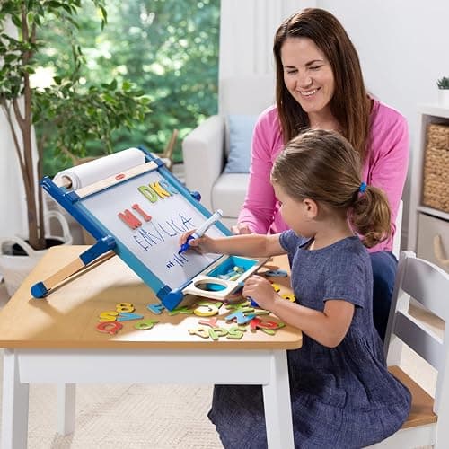 Melissa & Doug Deluxe Double-Sided Tabletop Easel, Arts & Crafts, 42 Pieces, 17.5” H x 20.75” W x 2.75” L, Great Gift for Girls and Boys 3, 4, 5 Year Olds and Up thumbnail 5