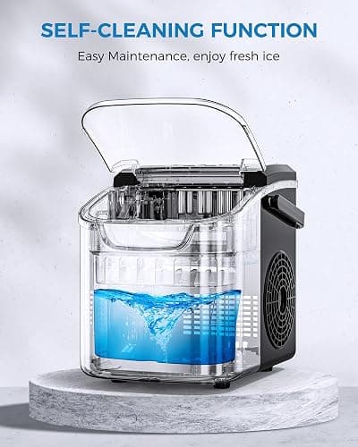 COWSAR Ice Maker Countertop, Portable Ice Machine with Self-Cleaning, 26.5 lbs/24Hrs, 8 Ice Cubes in 6 Mins, Ice Basket and Scoop, Ideal for Home, Kitchen, Bar, Camping thumbnail 5
