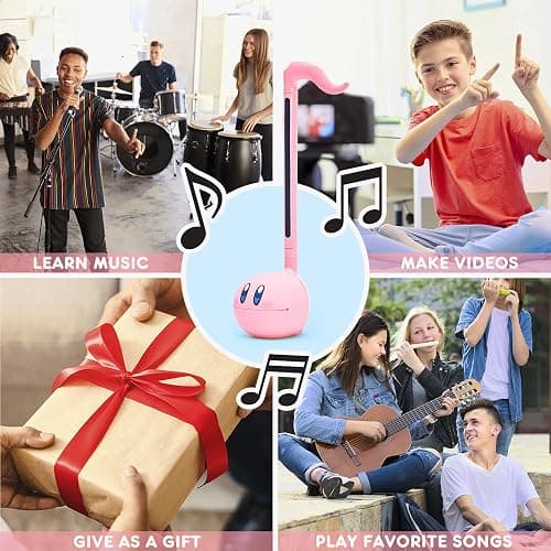Otamatone Kirby Pink Star Hero Japanese Electronic Musical Instrument Portable Music Synthesizer from Japan by Maywa Denki Studio Award Winning, Educational Fun Gift Game Character Pink Hero thumbnail 4