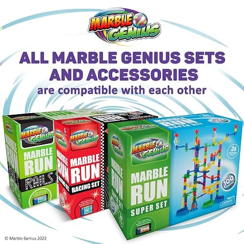 Marble Genius Marble Run Super Set, STEM Toys & Maze Construction Building - 150 Translucent Track Pieces & Glass Marble for Family, Kids Toddlers Ages 4-8 - Fun Holiday Creative Gifts thumbnail 8