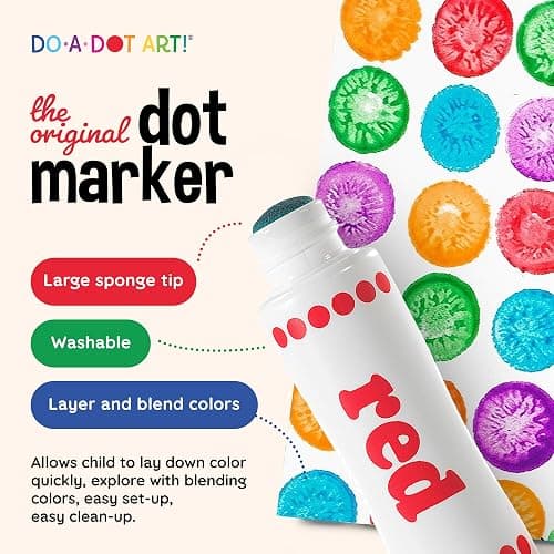 Do A Dot Art! Markers 6-Pack Rainbow Washable Paint Markers | The Original Dot Marker, Activity Craft Coloring Supplies for Kids & Toddlers, Made in USA thumbnail 3