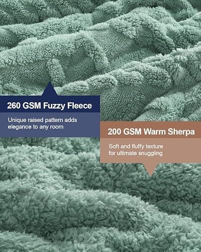 Super Fuzzy Soft Sherpa Fleece Weighted Blanket, 15 lbs Dual Sided Fluffy Heavy Weighted Blankets for Adults - No Bunching with Double Layers of Soft Inner Lining (60"x 80", 15 Pounds) thumbnail 3