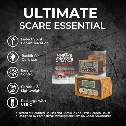 Sinister Speaker Spirit Box – Dual EVP Recorder & Bluetooth Ghost Box | Paranormal Activity Detector with AM/FM/SW Sweep | Vintage-Inspired Design thumbnail 10