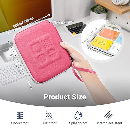 PROfezzion Card Holder for Yoto Cards, 88 Pockets Yoto Player Card Case with Zipper & Carry Strap, Yoto Mini Card Binder with Sleeves for Travel - Pink - Pink thumbnail 4