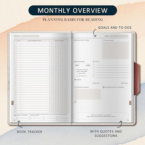 BIROYAL Reading Journal - 52 Reviews, Review and Track Your Reading, 175 Pages Book Reading Tracker Journal for Book Lovers & Readers, A5 Hardcover Reading log thumbnail 4