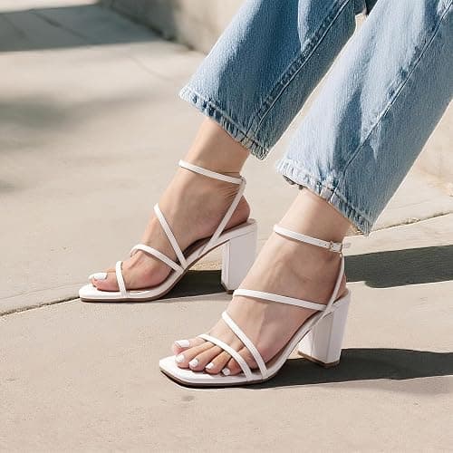 DREAM PAIRS Women's Heels Chunky Block Strappy Square Open Toe Ankle Buckle Heeled Sandals Wedding Party Dress Shoes Indie thumbnail 8