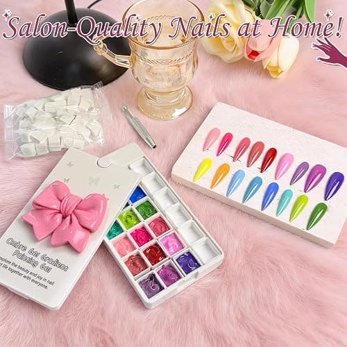 GJYUQHUA 18 Colors Patting Gel Polish & Tools Kit - Pat Pat Gel Polish Palette for Ombre Nails，UV/LED Cured Gradient Blooming Manicure Kit DIY with Nail Sponges & Tools thumbnail 6