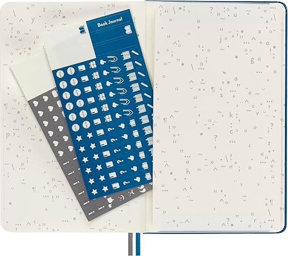 Moleskine Passion Journal, Books, Hard Cover, Large (5" x 8.25") Steel Blue, 400 Pages | Large 5" x 8.25" 400-page reading journal with guided book reviews, quotes, ratings, reading logs, and wish lists. thumbnail 8