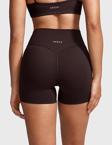 INGIA No Front Seam Biker Shorts 4''/ 6'' | High Waist, Running, Spandex, Yoga, Gym, Workouts Shorts, for Women thumbnail 2