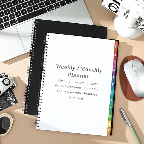2026 Planner - 2026 Planner Weekly and Monthly, JAN. 2026 - DEC. 2026 11'' x 9'', Planner 2026 with Colorful Tabs, Premium Paper, Twin-wire Binding - Classic Black thumbnail 7