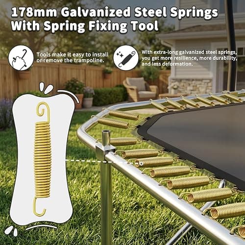 SKOK 14 FT Rectangle Outdoor Trampoline with Net and Ladder for Kids thumbnail 6