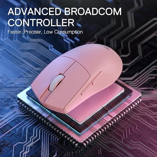 Redragon M916 PRO 3-Mode Wireless Gaming Mouse, 49G Ultra-Light 26K DPI Mouse w/Ergonomic Natural Grip Build, Full Programmable Buttons, Software Supports DIY Keybinds & DPI (1K Hz, Pink) thumbnail 4